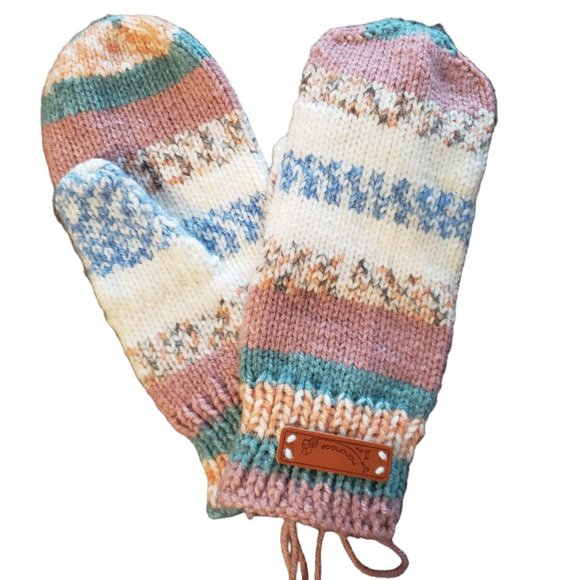 Knit by me Pastel Striped Mittens - Picture 1 of 4
